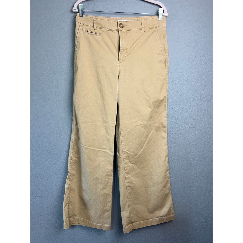 Loft The Monroe Wide Leg Paperbag Pants Tan‎ Khaki High Rise Trousers Size 6